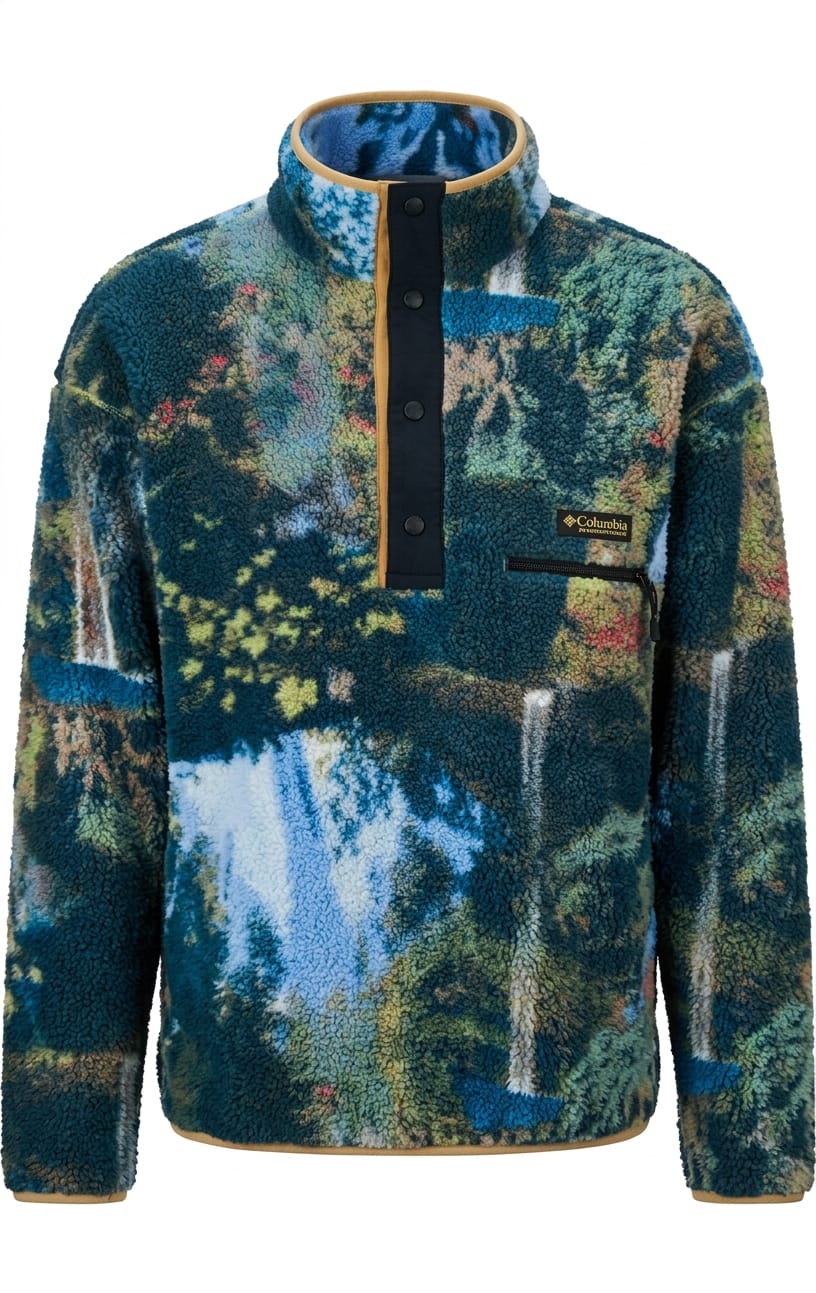 Columbia-Helvetic-Cropped-Half-snap-hombre Polera Columbia Caballero Azul Marino - Image 1
