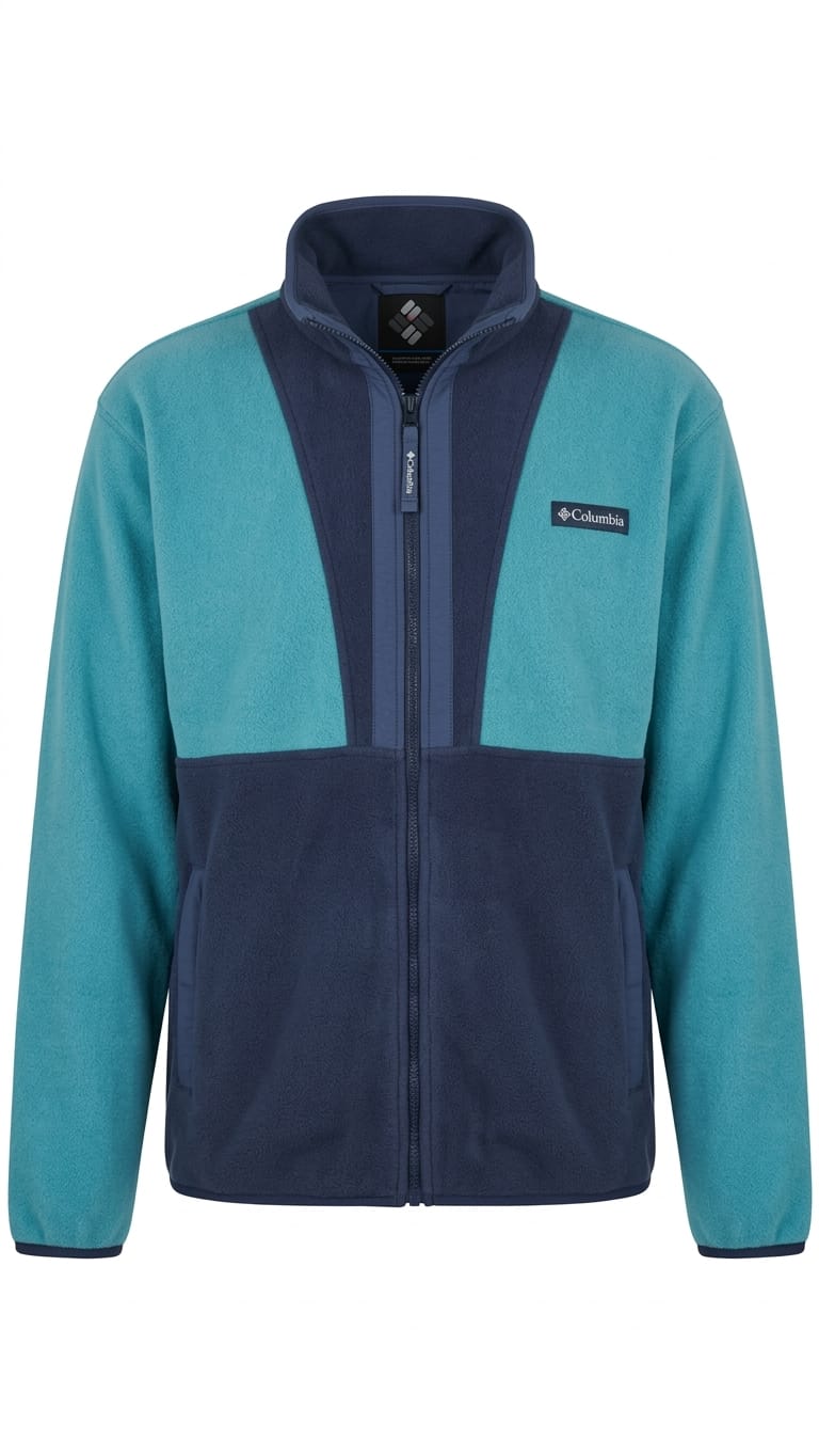casaca-polar-columbia-azul-celeste-turquesa-hombre Casaca Columbia Caballero Azul con Turquesa - Image 1