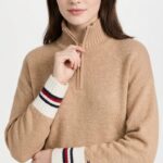 Chompa polar Tommy Hilfiger Dama Canela blanco