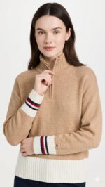 Chompa polar Tommy Hilfiger Dama Canela blanco - Image 2