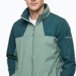 Casaca Columbia Impermeable Caballero Verde Agua
