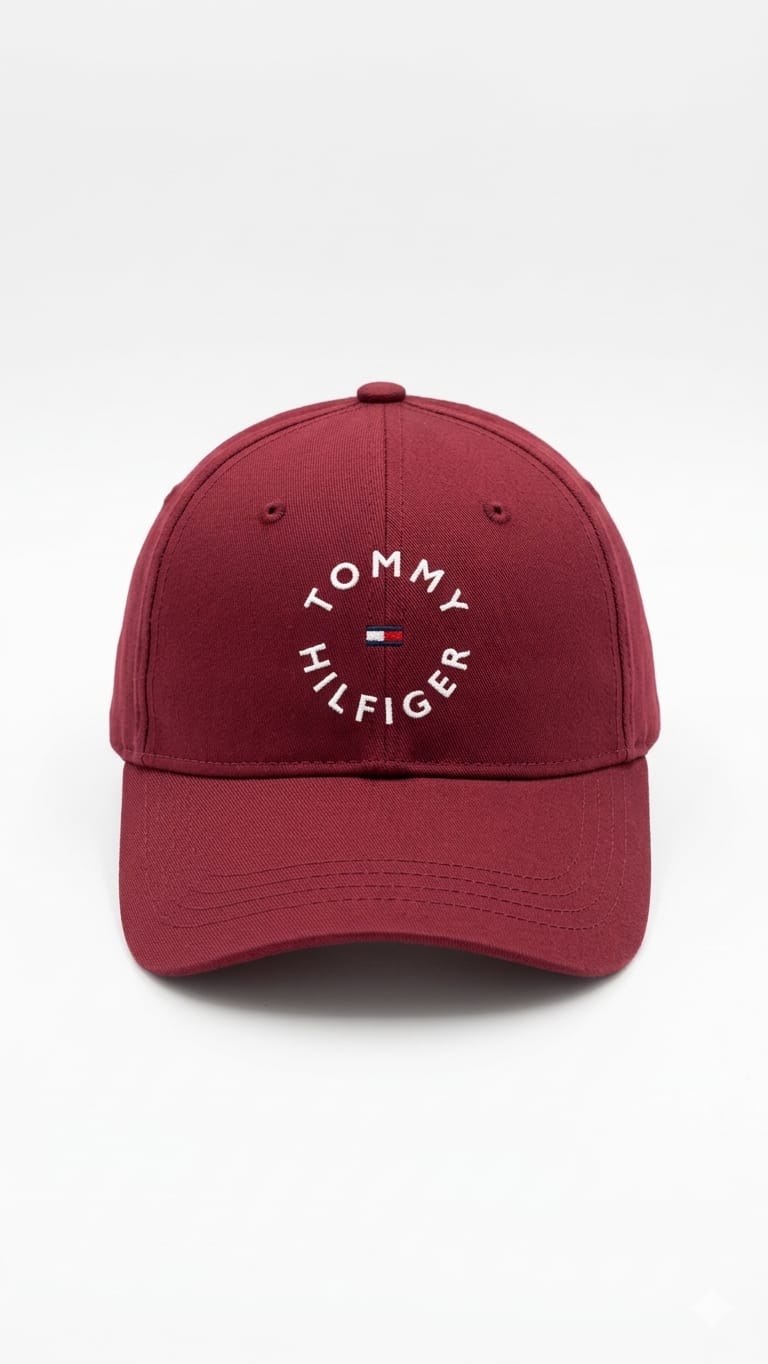 gorra-tommy-hilfiger-guinda-letra-circulo Gorra Tommy Hilfiger - Image 1