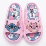 Chanclas Slides Stitch y Ángel Disney Rosa
