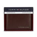 Billetera Tommy Hilfiger Bifold con texto metálico clásico (y protección RFID).
