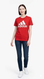 Polo Deportivo Rojo Adidas Dama - Image 3