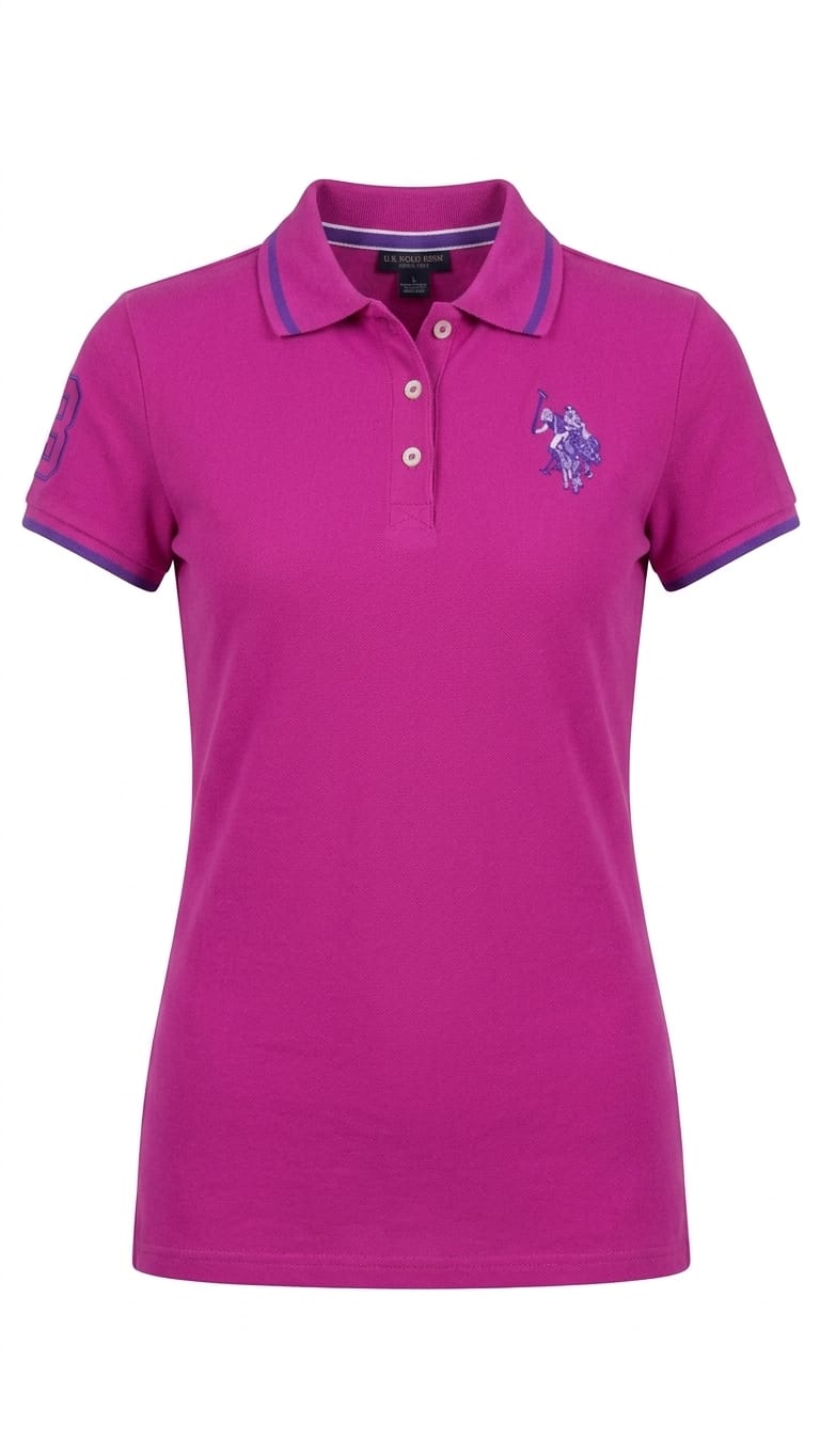 polo-camisero-us-polo-fucsia-mujer Polo Camisero US Polo Dama Fucsia - Image 1
