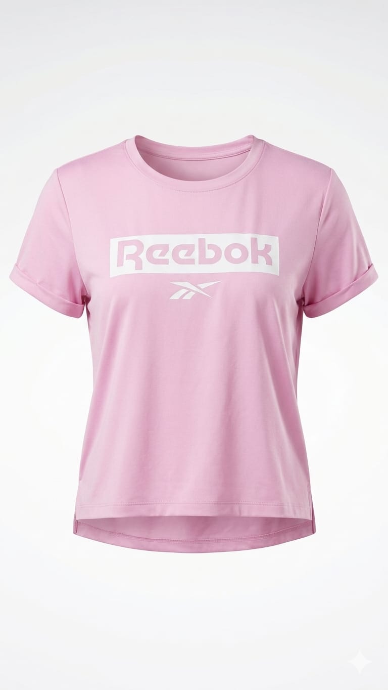 polo-reebok-rosado-bebe-logo-letras-mujer Polo Deportivo Rosado Adidas Dama - Image 1