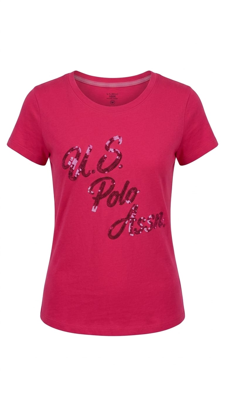 polo-us-polo-fucsia-logo-letras-mujer Polo US Polo Dama Fucsia - Image 1