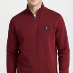 Suéter Quarter-ZiP Tommy Hilfiger Guinda