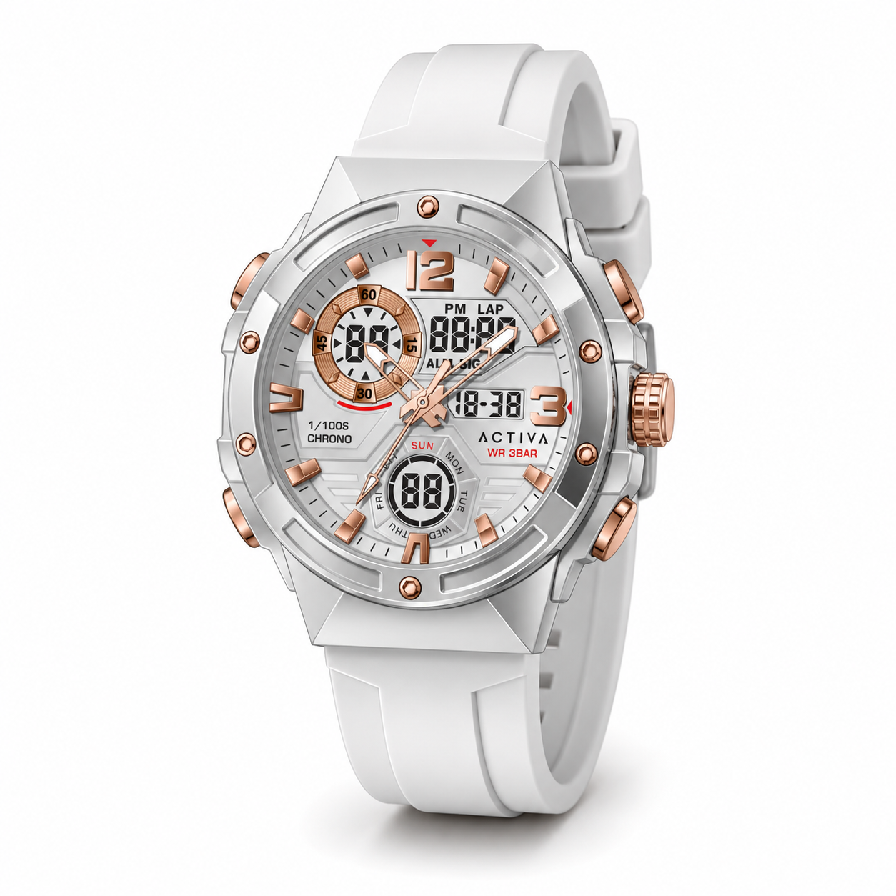 Activa019_ACW8118-002-4.png Activa X Invicta Digital Men's Watch - 51mm. White (ACW8118-002) - Image 1