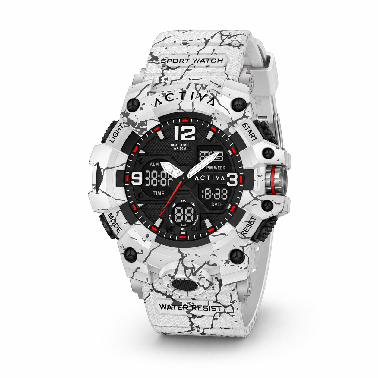 Activa027_ACW8008-003-1.png Activa X Invicta Digital Men's Watch - 49mm. Camouflage. White (ACW8008-003) - Image 1