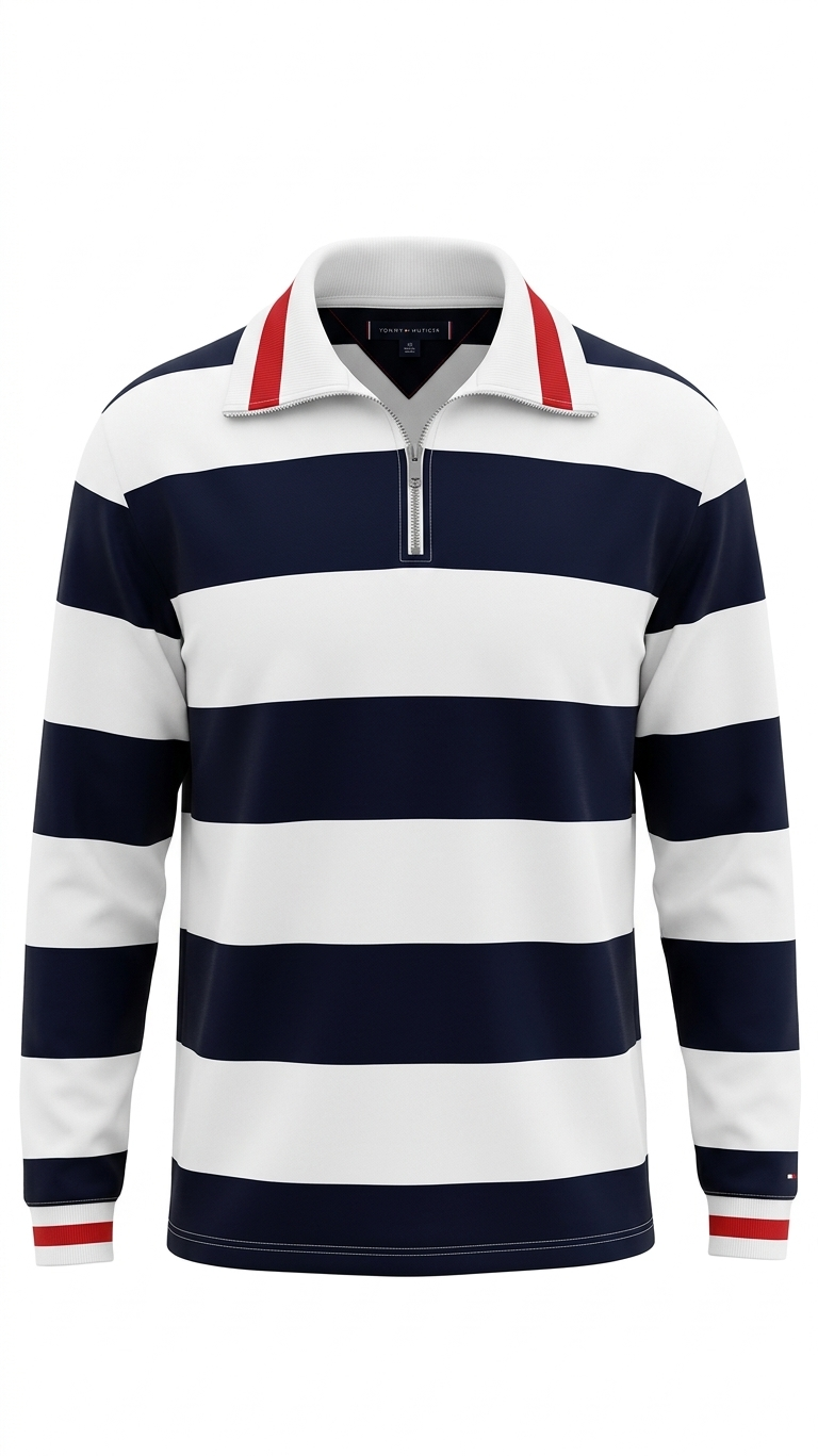Gemini_Generated_Image_ (42) Polo de Piqué Clásico para Caballero Tommy Hilfiger – Azul/Blanco - Image 1