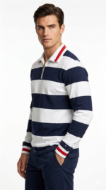 Polo de Piqué Clásico para Caballero Tommy Hilfiger – Azul/Blanco - Image 3