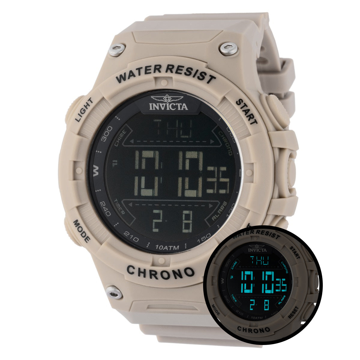 Racing47526 Invicta Racing Burnout Digital Men's Watch - 52mm. Light Brown (47526) - Image 1