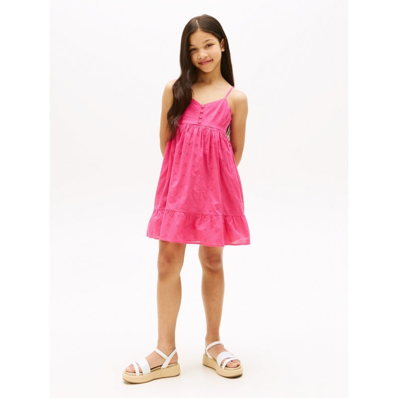 Tommy-DressKG08750-T1I Kids' Embroidered Eyelet Dress - Imagen 1