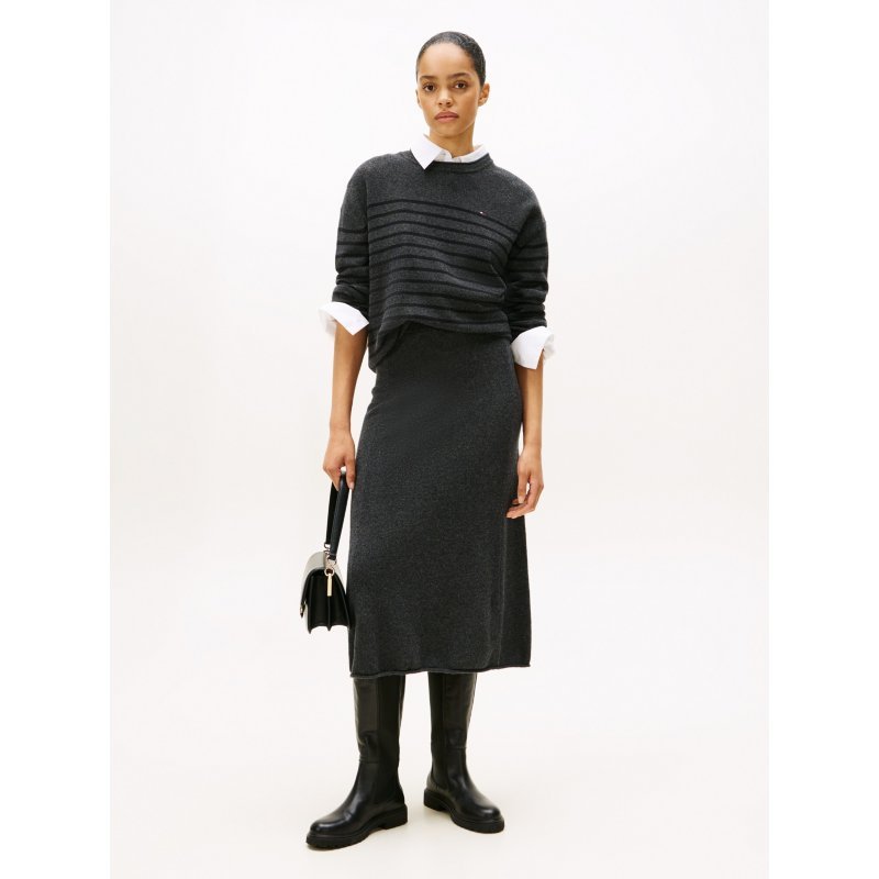 Tommy-DressWW46756-P4E Wool Midi Skirt - Imagen 1