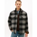 Plaid Wool-Blend Padded Shirt Jacket