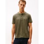 Slub Cotton Striped Short-Sleeve Henley