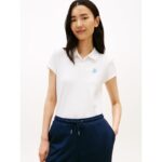 Slim Fit Script Monogram Stretch Polo