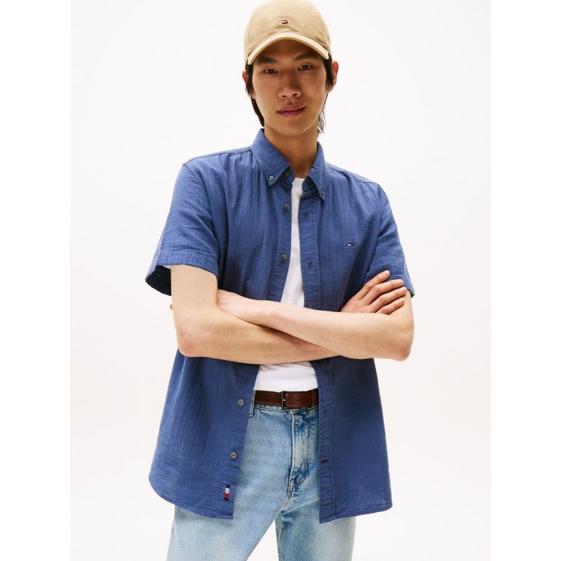 Tommy-ShirtXM04719-C9T Short-Sleeve Gauze Shirt - Imagen 1