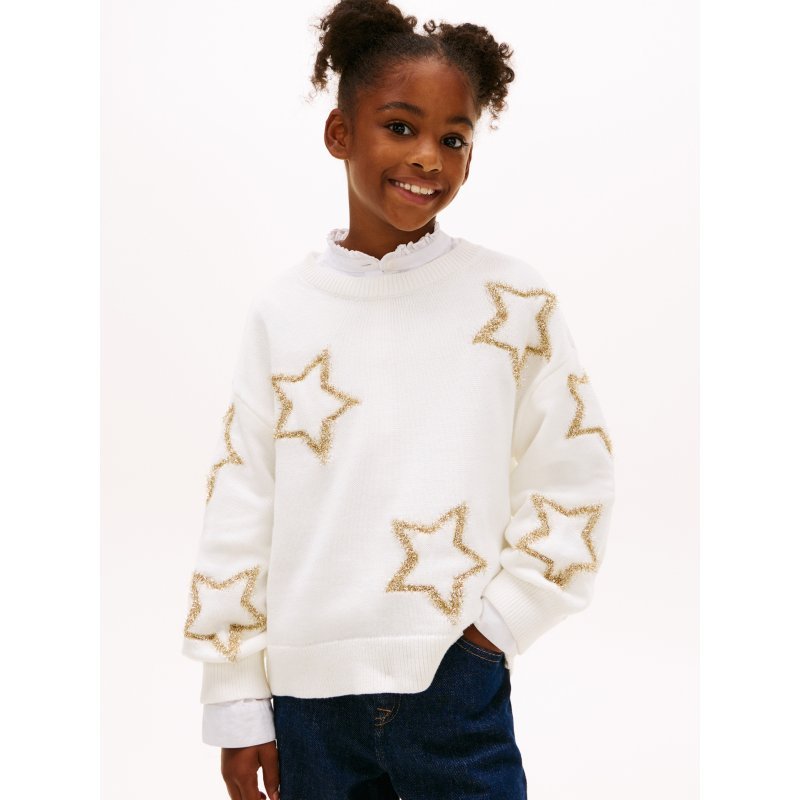 Tommy-SweaterXG01548-YBL Kids' Intarsia Shimmer Star Sweater - Imagen 1