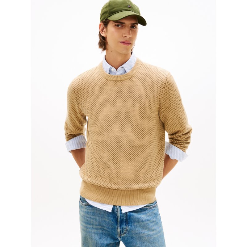 Tommy-SweaterXM06059-RBL Wool-Blend Jacquard Sweater - Imagen 1