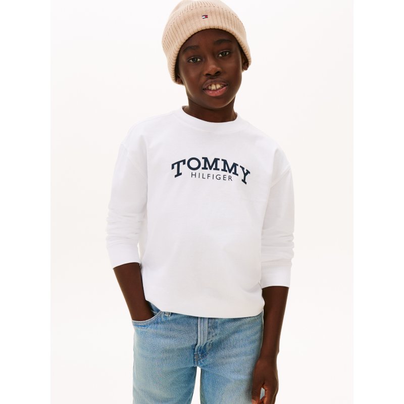 Tommy-TShirtKB10052-YBR Kids' Long-Sleeve Monotype Logo T-Shirt - Imagen 1
