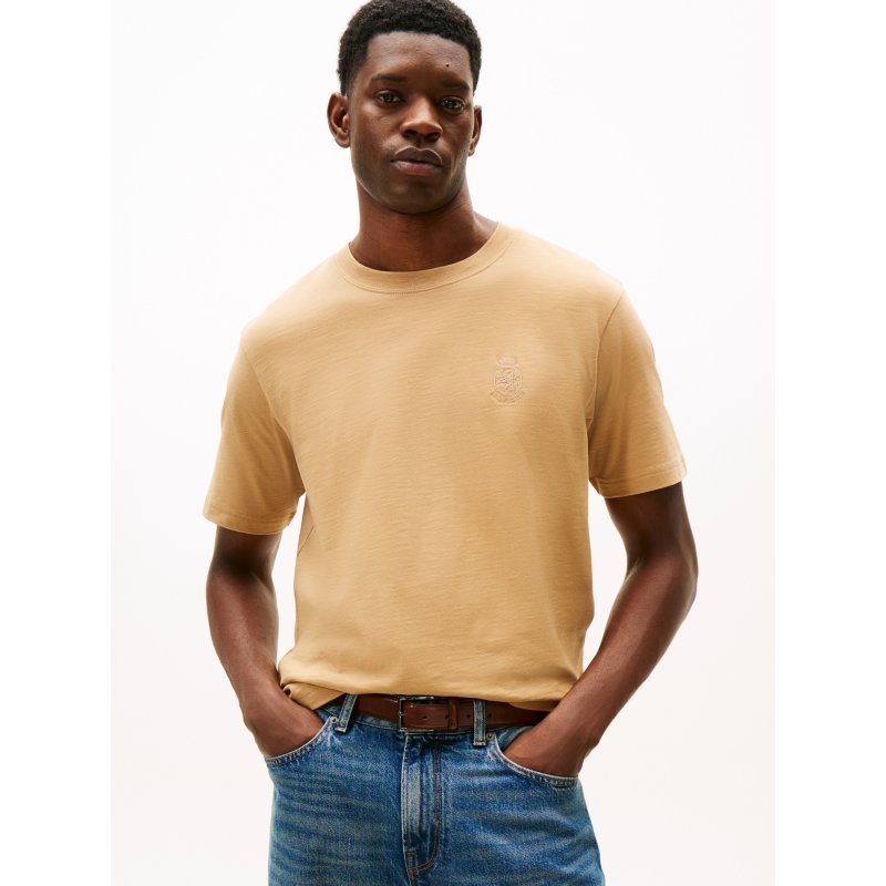 Tommy-TShirtMW40019-GV7 Hilfiger Crest Logo Slub T-Shirt - Imagen 1