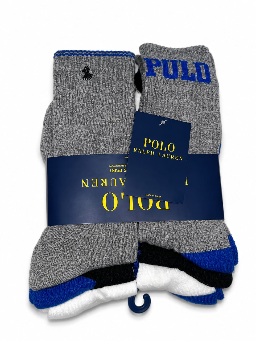 calcetines-medias-polo-ralph-lauren-altos-gris-azul-pack Pack de Medias Largas Polo Ralph Lauren Altos Gris y Azul - Image 1