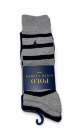Pack de 3 Medias Polo Ralph Lauren Altos Rayas y Marino
