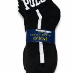 Pack de 6 Medias Polo Ralph Lauren Tobilleros Negros rayas blanca