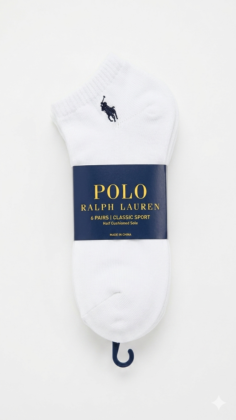 medias-pack-3-calcetines-bajos-crew-polo-ralph-lauren-blanco Pack de 6 pares de Calcetines Altos Polo Ralph Lauren | Blanco - Image 1