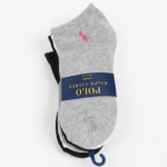 Pack de 6 Pares de Medias Tobilleros Polo Ralph Lauren Gris Negro