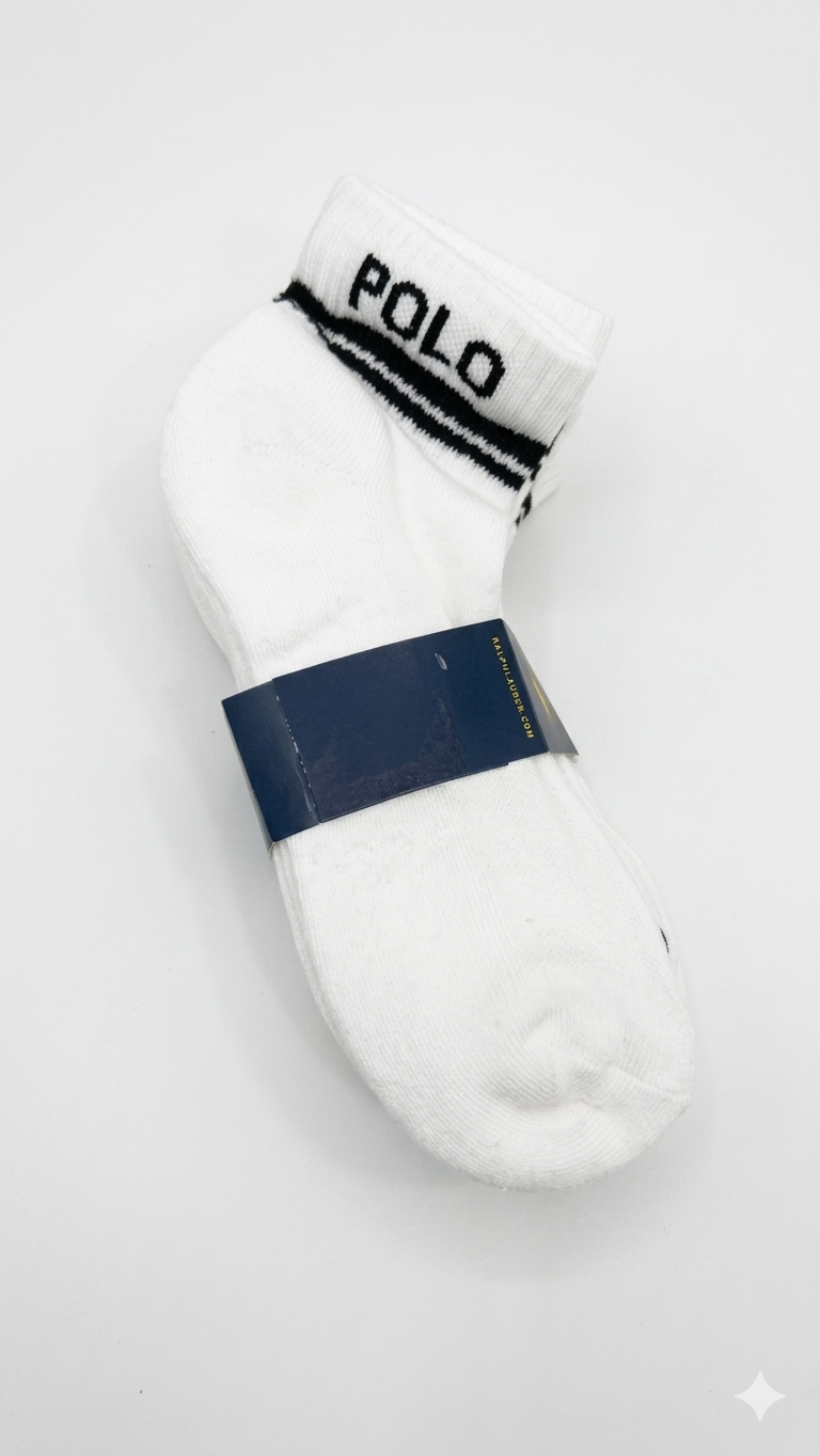 pack-3-medias-calcetines-deportivos-polo-ralph-lauren-blanco-letra-negro Pack de 6 Calcetines Deportivos Polo Ralph Lauren Blanco y Negro - Image 1