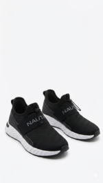 Zapatillas Slip-On Nautica - Negras / Suela Blanca