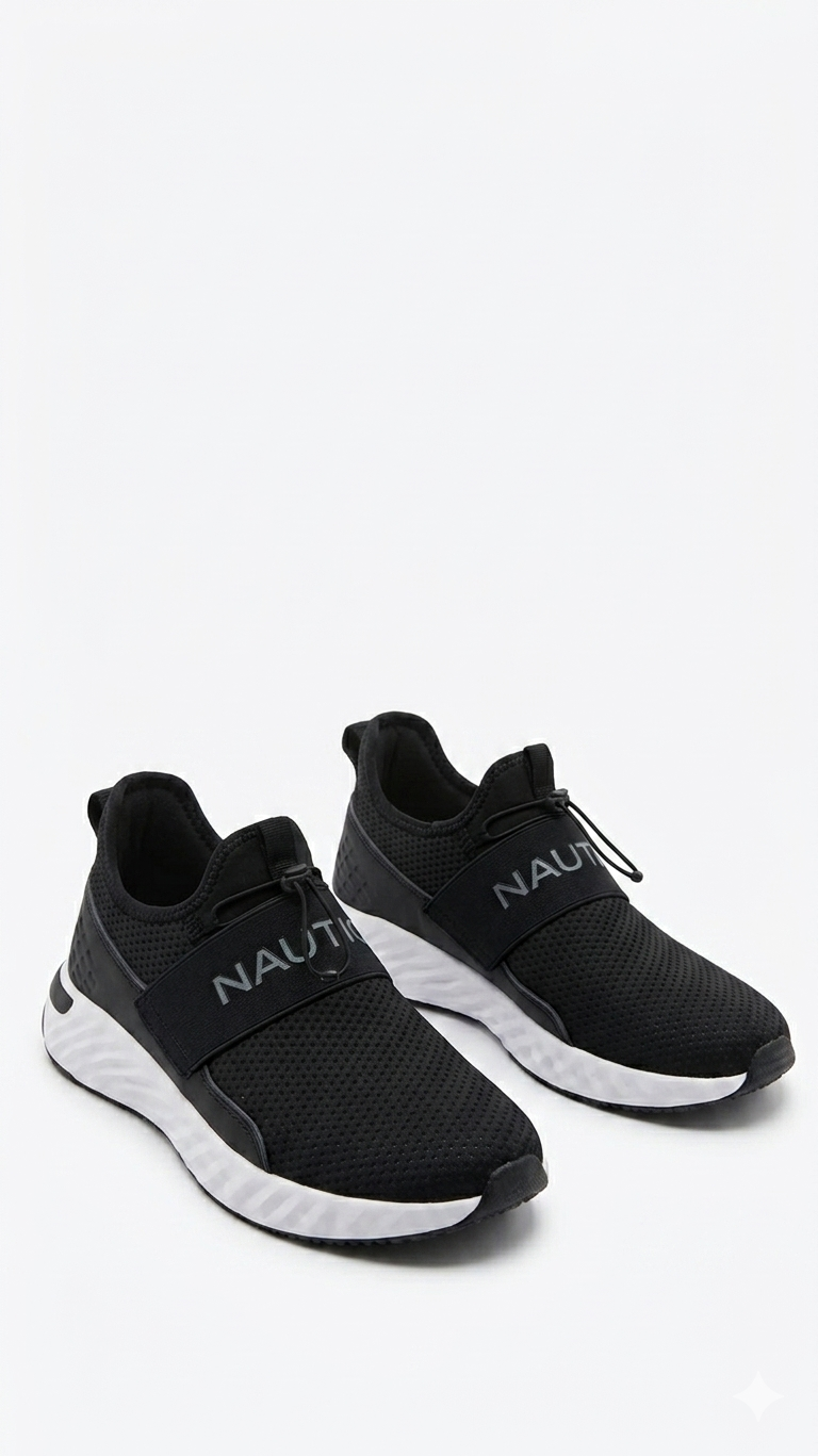 zapatillas-nautica-slip-on-negras-suela-blanca Zapatillas Slip-On Nautica - Negras / Suela Blanca - Image 1