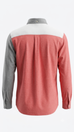 Camisa Manga Larga Tommy Hilfiger Oxford Colorblock para Hombre – Gris / Blanco / Rojo - Imagen 4