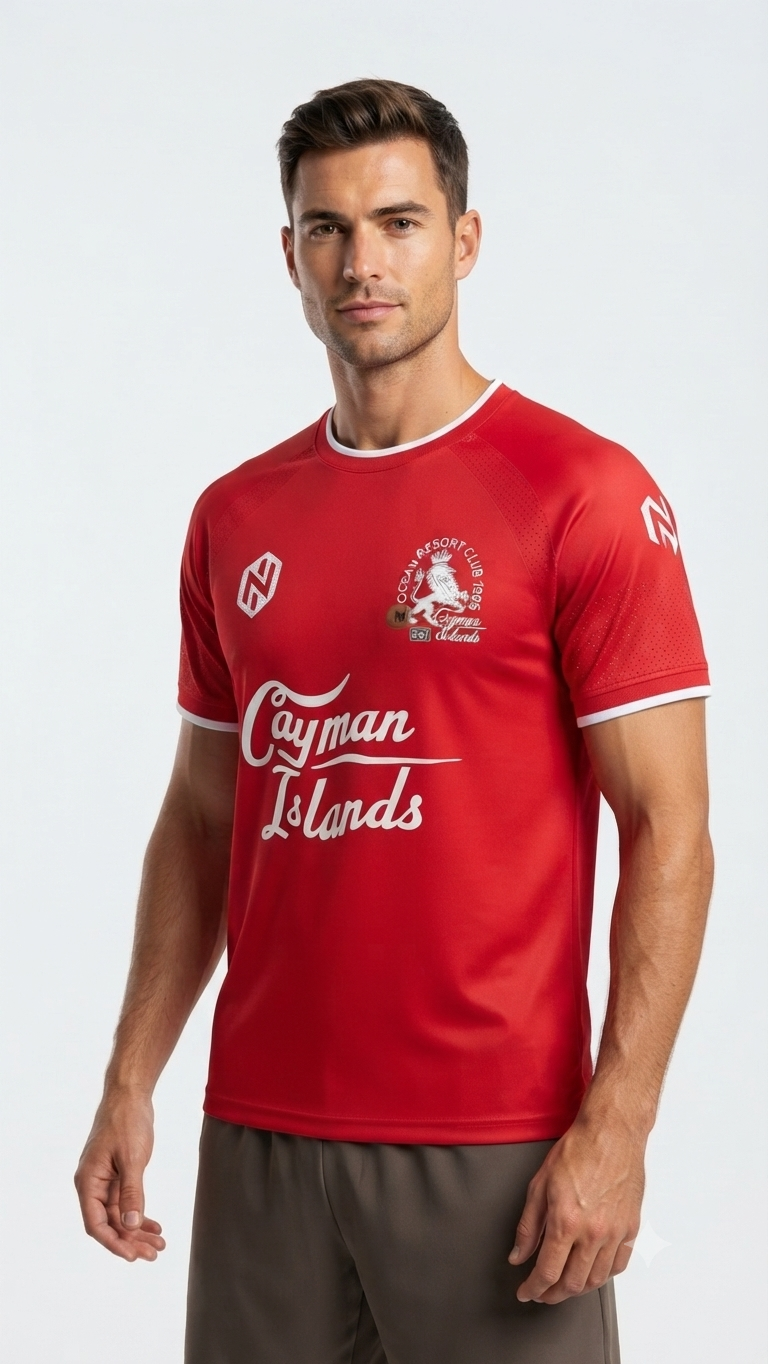 camiseta-deportiva-cayman-islands-hombre-rojo Camiseta Deportiva Cayman Islands para Hombre – Rojo - Imagen 1