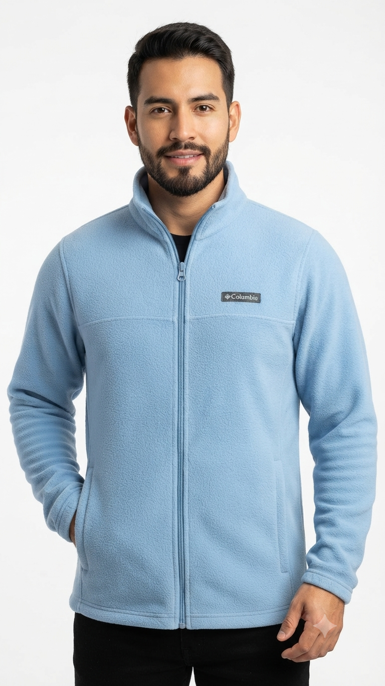 casaca-fleece-columbia-hombre-azul-claro Casaca Fleece Columbia Steens Mountain para Hombre – Azul Claro / Celeste - Imagen 1