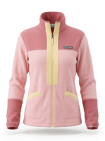 Casaca Fleece Columbia Benton Springs con Cierre Completo para Mujer – Rosado Combinado / Crema - Imagen 3