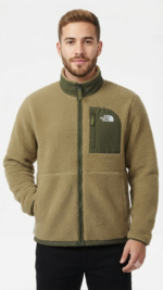 Casaca Fleece Sherpa The North Face para Hombre – Verde Olivo / Caqui