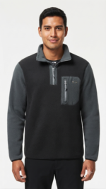 Casaca Fleece Sherpa The North Face con Medio Cierre para Hombre – Negro / Gris Oscuro