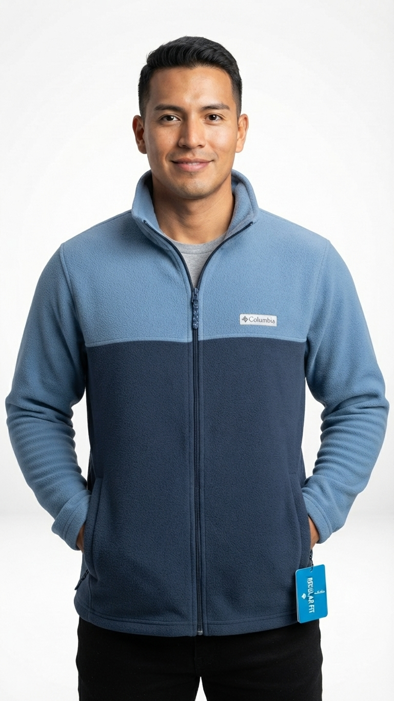 casaca-polar-columbia-steens-mountain-2-colorblock-hombre-azul Casaca Polar Columbia Steens Mountain 2.0 Colorblock para Hombre – Azul Acero / Azul Marino - Imagen 1