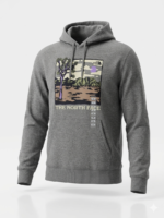Polera con Capucha The North Face Stay Exploring Graphic para Hombre – Gris Jaspeado - Imagen 2