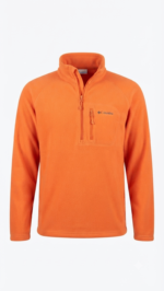 Polera Polar Columbia Hombre Naranja con Media Cremallera - Imagen 2