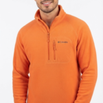 Polera Polar Columbia Hombre Naranja con Media Cremallera