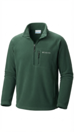 Polera Polar Columbia Hombre Verde con Media Cremallera - Imagen 2