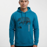 Polera The North Face con Capucha para Hombre – Azul Turquesa / Oso