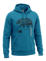 Polera The North Face con Capucha para Hombre – Azul Turquesa / Oso - Imagen 3