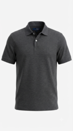Polo Manga Corta Básico para Hombre – Gris Oscuro / Jaspeado - Imagen 2